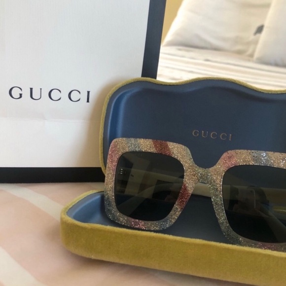 Gucci Square-Frame Glitter Acetate Sunglasses main image 5
